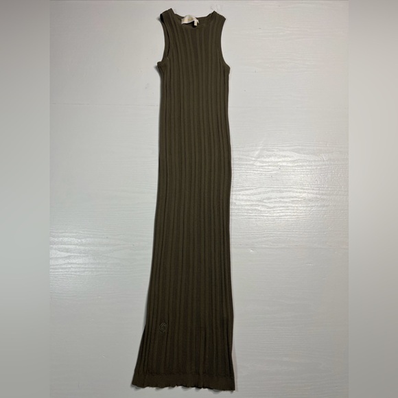 REMAIN Birger Christensen Gere Rib Knit Midi Dress Womens Small Green - Picture 2 of 11